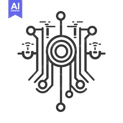 Aset desain premium: Digital circuit symbol illustrating concepts of technology connections