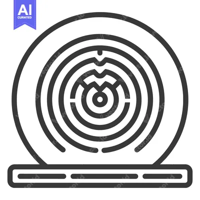 Aset desain premium: An abstract graphic representation of a target inside a sphere