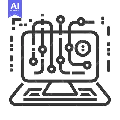 Popular premium asset: Simplified Illustration Depicting a Computer Displaying Circuitry Patt