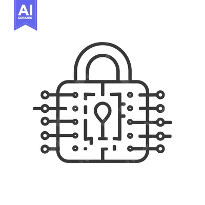 Cybersecurity icon depicting a padlock with a keyhole embedded within
