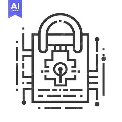 Aset desain premium: Cyber Security System with a Padlock and Circuit Board Design