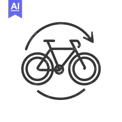 Premium design asset: Bicycle Rotation Icon: Cycling, Sustainability, and Circular Movement