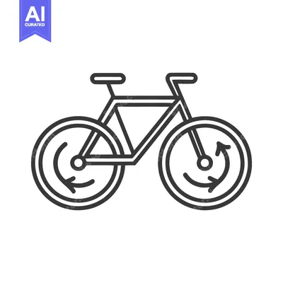 Aset premium populer: Minimalist Bicycle Icon with Rotating Wheels and Arrow Indicators