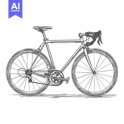 Popular premium asset: A detailed monochrome illustration of a bicycle shown in profile view