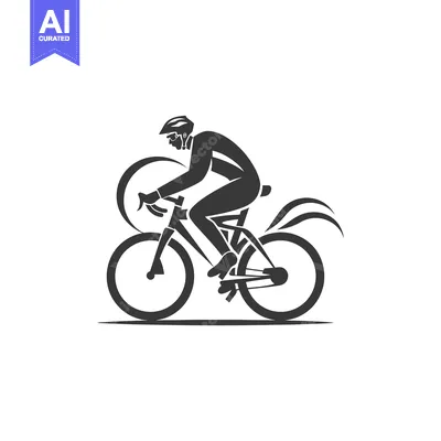 Aset desain premium: Cyclist in Full Gear Riding a Bicycle