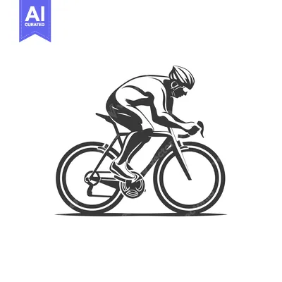 Aset premium populer: Cyclist in Full Racing Stance on a Road Bike