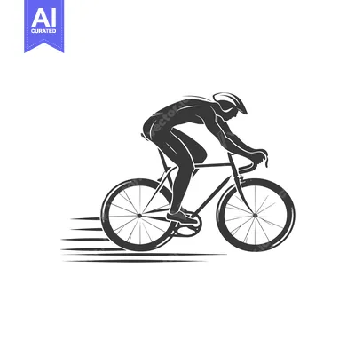 Premium design asset: Cyclist riding a road bike with motion lines