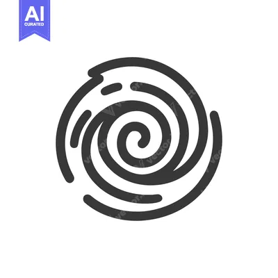 Aset premium populer: Minimalist Black and White Swirl Icon with Dynamic Lines and Rounded E