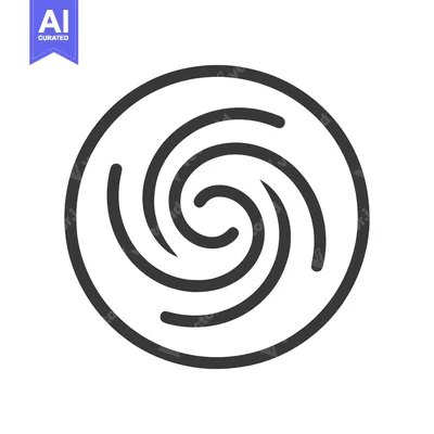 Aset premium populer: Minimalist Swirl Icon: Circular Vortex with Dynamic Lines and Clean De