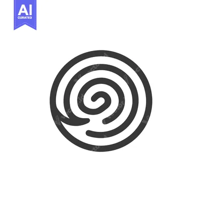 Aset premium populer: Circular Labyrinth: Minimalist Black Line Art on White Background, Arr