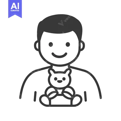 Aset premium populer: A Smiling Person Holding a Small Animal Shaped Stuffed Toy