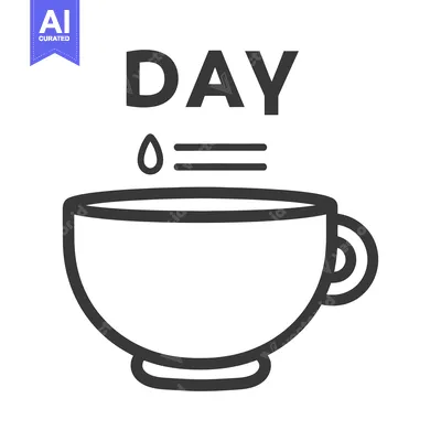 Aset premium populer: A simple drawing depicting a cup of coffee for the morning