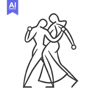 Premium design asset: A graphic illustration of two figures dancing gracefully together