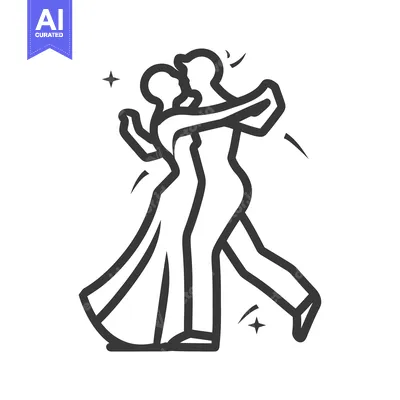Aset desain premium: A couple gracefully dancing closely in a dynamic embrace together