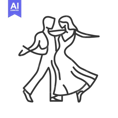 Aset desain premium: A detailed illustration of a dancing couple in motion together