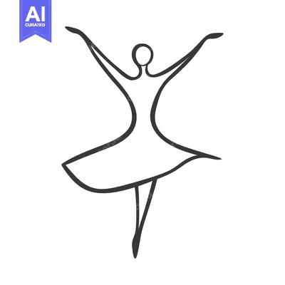 Popular premium asset: A simple black and white line drawing of a dancer