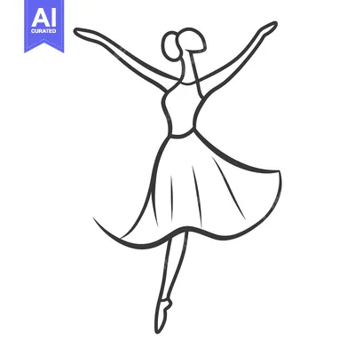 Popular premium asset: The Black And White Outline Depicts A Graceful Ballerina Posing
