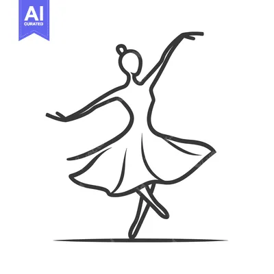 Aset premium populer: A graceful dancer performing a ballet dance on a white background