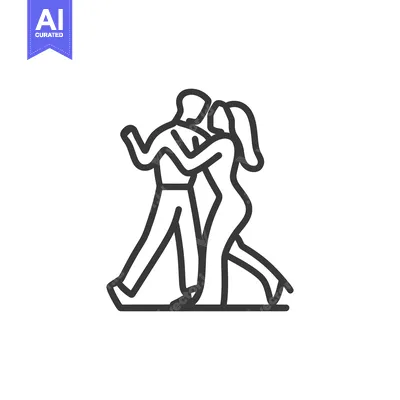 Aset desain premium: A couple gracefully dancing together in a rhythmic motion