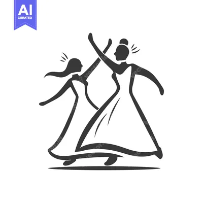 Aset premium populer: Two women in dresses dancing elegantly together in motion
