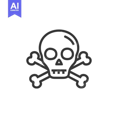Aset premium populer: Minimalist Skull and Crossbones Icon on White Background