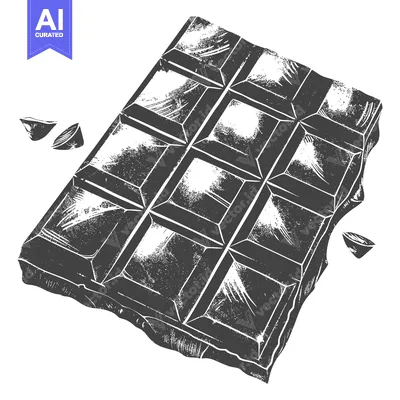Aset premium populer: A Broken Chocolate Bar With Pieces Scattered Nearby