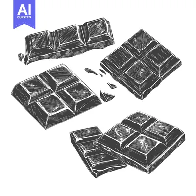 Aset premium populer: Delicious Chocolate Bars Broken Into Pieces
