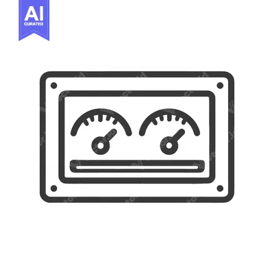Aset desain premium: Dual Gauge Icon: Precise Measurement and Monitoring in a Clean, Modern