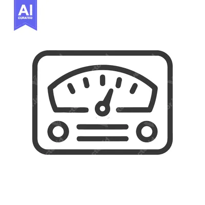 Aset premium populer: Minimalist Speedometer Icon: Precise Measurement, Clean Design, Automo