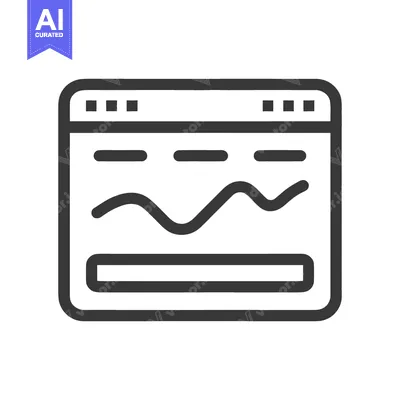 Aset premium populer: Minimalist Webpage Icon with Dynamic Graph and Search Bar in Bold Outl