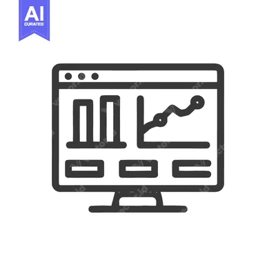 Aset premium populer: Data Analysis on Screen: Bar Graph and Line Chart Icon