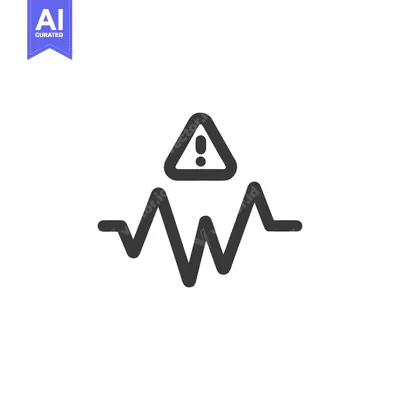 Aset desain premium: Warning Signal: Volatile Graph with Exclamation Point Icon, Dark Gray