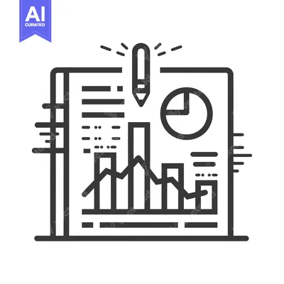 Aset premium populer: Data Analysis with a Pencil and Notebook Icon