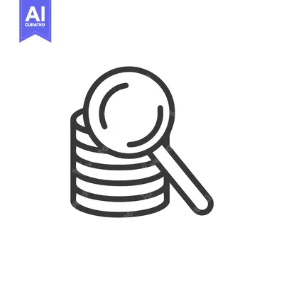 Aset desain premium: Magnifying Glass Over Stack of Coins: Financial Analysis Icon