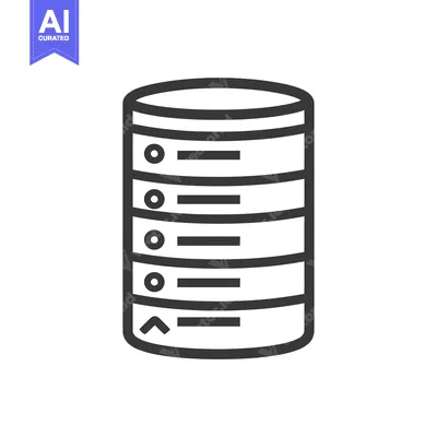 Popular premium asset: Database server icon with five stacked discs, each with a circle and h