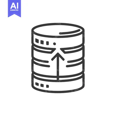 Premium design asset: Minimalist Database Upload Icon: Clean Line Art Symbol for Data Transf