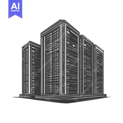 Aset desain premium: Data Center Servers Illustrative Representation