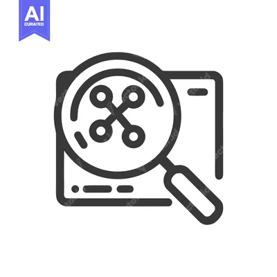 Aset desain premium: Molecular Analysis: Magnifying Glass Examining Atom Structure on Scree