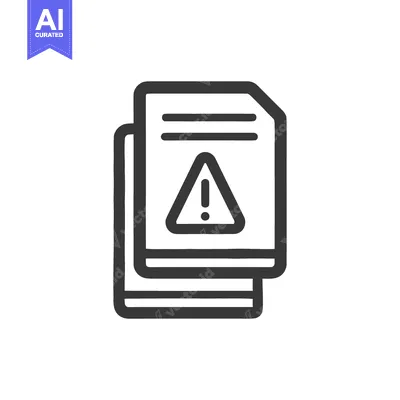 Aset desain premium: Warning Document Icon: Stacked Files with Exclamation Point Symbolizin