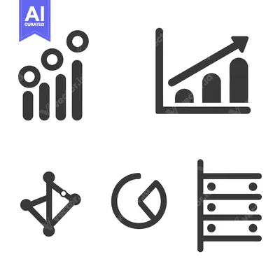 Aset desain premium: Several graphical charts represent data with diverse visual formats
