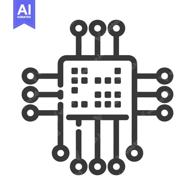 Aset premium populer: An electronic computer chip with connecting circuits displayed simply