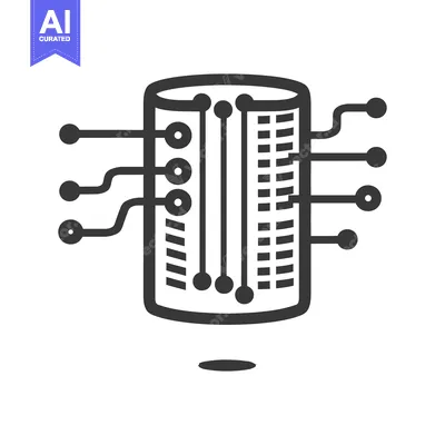 Popular premium asset: Illustration depicting a cylindrical digital database with circuit con
