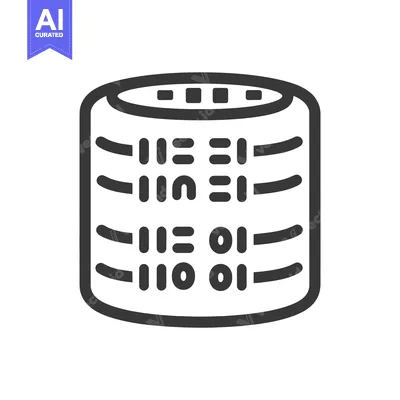 Popular premium asset: A stylized cylindrical data storage icon featuring binary code represe