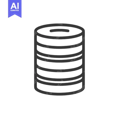 Popular premium asset: Stacked Discs Icon: Minimalist Black and White Illustration