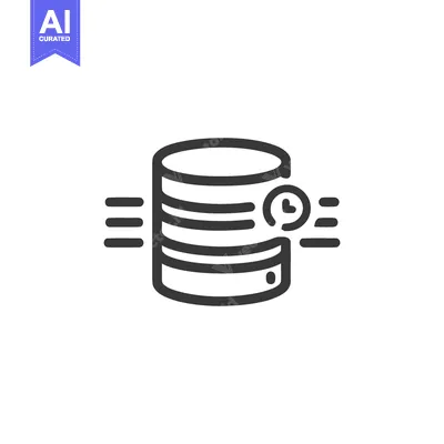Database Processing Time: Minimalist Icon Depicting Data Transfer and
