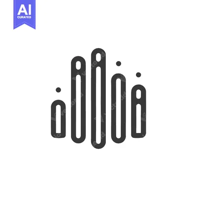 Popular premium asset: Abstract Soundwave Icon: Minimalist Black Line Art on White Background