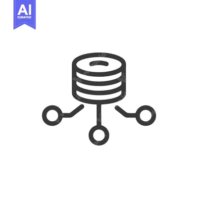 Aset premium populer: Database Network Icon: Centralized Data Distribution, Minimalist Desig