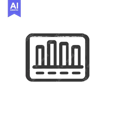 Premium design asset: Hand-Drawn Style Bar Chart Icon with Rounded Frame and Dashed Baseline