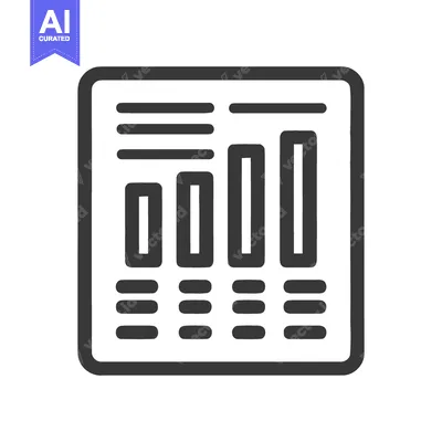 Aset desain premium: Minimalist Bar Chart Icon: Business Data Visualization in Black and Wh