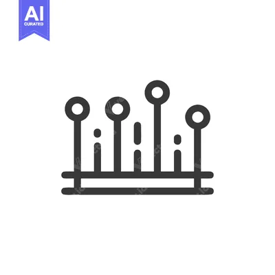 Aset desain premium: Minimalist Data Graph Icon with Circular Nodes and Linear Connections